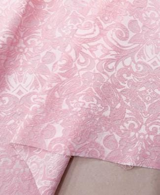 Light pink color jacquard fabric, glossy relief jacquard fabric, polyester cotton fabric, Cosplay dress fabric, fabric by the yard