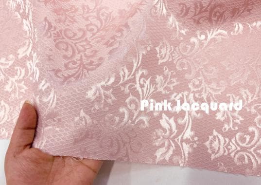 Light pink color jacquard fabric, glossy relief jacquard fabric, polyester fabric, Cosplay dress fabric, fabric by the yard