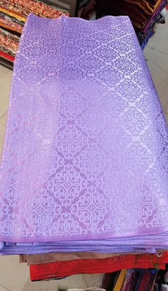 Lavender purple/Dark green color brocade fabric, jacquard fabric, by the yard