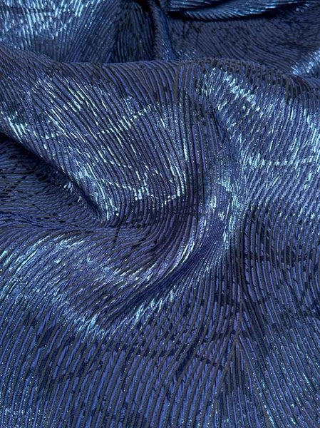 Navy blue color jacquard fabric, bright silk relief jacquard fabric, Autumn fabric, wedding dress fabric, Cosplay dress fabric