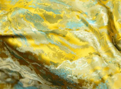 Jiangshan style fabric, yellow color brocade fabric, wedding dress fabric, jacquard fabric