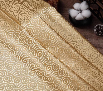 Light Gold Color Brocade Fabric, Wedding Jacquard Fabric, Tang-suit Dress Fabric, by the yard