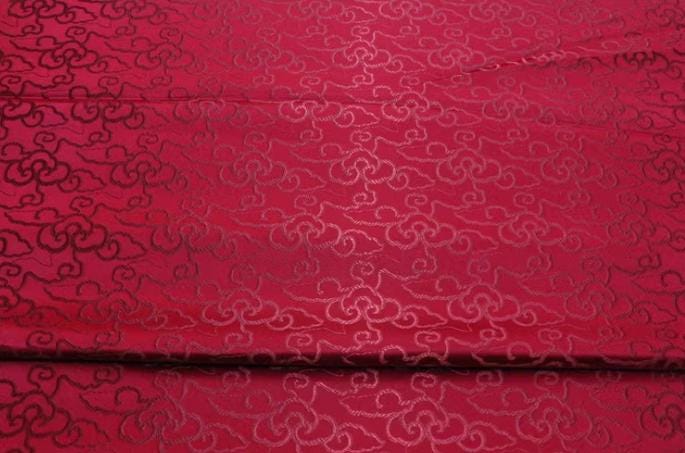 Dark red color brocade fabric, jacquard fabric, Cosplay dress fabric, by the yard