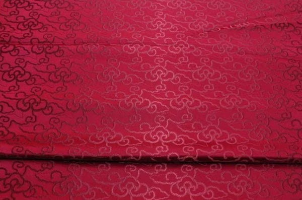 Dark red color brocade fabric, jacquard fabric, Cosplay dress fabric, by the yard