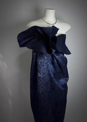 Navy blue color jacquard fabric, bright silk relief jacquard fabric, Autumn fabric, wedding dress fabric, Cosplay dress fabric