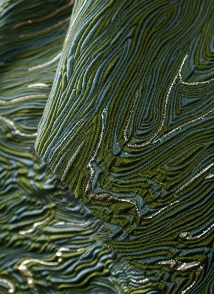 ON SALE, Army Green Jacquard Fabric Texture Water Pattern, Wedding Jacket Dress Fabric Fabric By The Yard