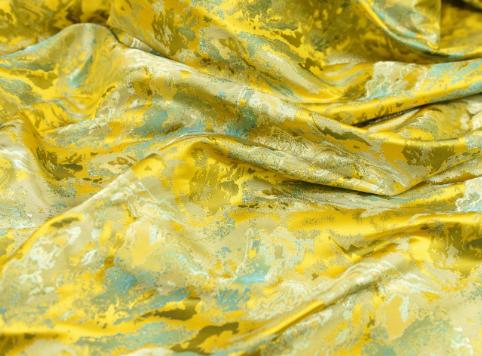 Jiangshan style fabric, yellow color brocade fabric, wedding dress fabric, jacquard fabric
