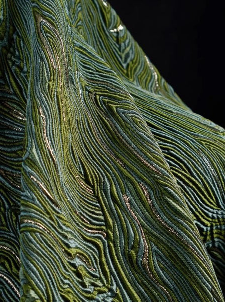 ON SALE, Army Green Jacquard Fabric Texture Water Pattern, Wedding Jacket Dress Fabric Fabric By The Yard