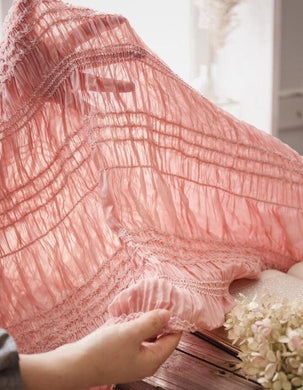 Pink color stretch chiffon fabric with sequins, wrinkle style chiffon fabric, woman's dress fabric, for summer dress