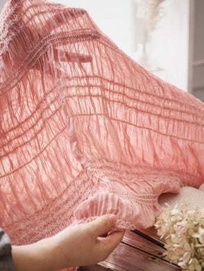 Pink color stretch chiffon fabric with sequins, wrinkle style chiffon fabric, woman's dress fabric, for summer dress