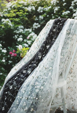 Curtains Fabric, Black Mesh Lace Fabric, Embroidered Floral Style Lace Fabric, Wedding Mesh Lace