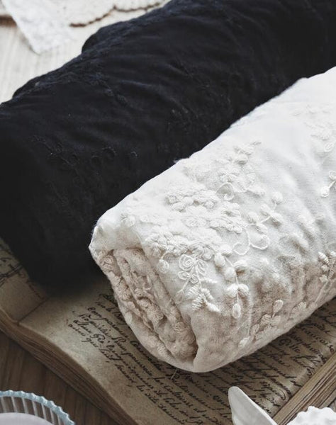 2 Color White/Black Color Soft Mesh Lace Fabric, Stretch Embroidered Lace Fabric, Floral Style Lace Fabric, Wedding Lace, DIY Lace Curtains