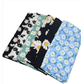 Spun rayon fabric, cotton fabric, printed daisy rayon fabric, by 1/2 yards