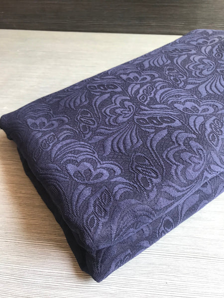 High quality jacquard fabric, navy blue color jacquard fabric, wedding dress fabric, for jacket dress, by the yard