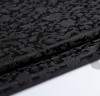 Wide black dragon brocade fabric, jacquard fabric, cosplay dress fabric, For 5 yards