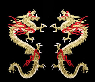 3 Color Blue/red/gold color Embroidered Dragon Patch, Dragon Applique, Jeans Decor, Cosplay Dress Decor, hand sewing