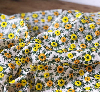 Cotton linen fabric, embroidered flower style fabric, diy fabric, by the yard