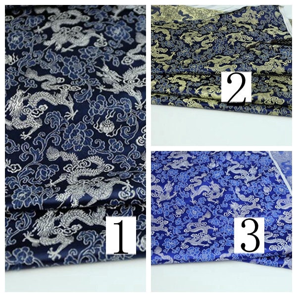 SALE, Brocade fabric with dragon pattern, cosplay dress fabric, wedding brocade fabric, by the yard