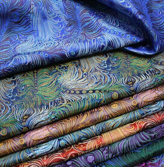 8 Color Feather style brocade fabric, jacquard fabric, cosplay dress fabric, by the yard