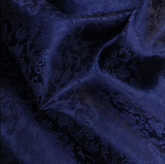 SALE, Navy blue color brocade fabric, jacquard fabric, wedding dress fabric, by the yard