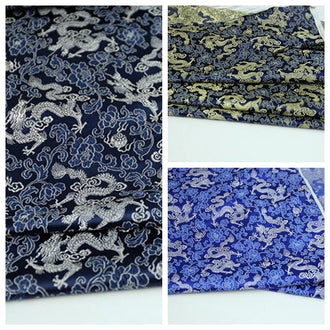 SALE, Brocade fabric with dragon pattern, cosplay dress fabric, wedding brocade fabric, by the yard