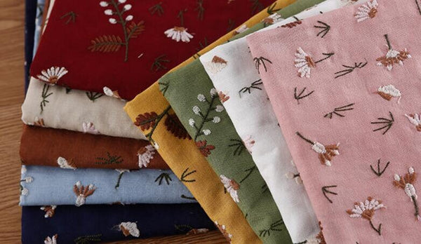 7 Color ramie fabric, embroidered fabric, cotton linen fabric, by the yard