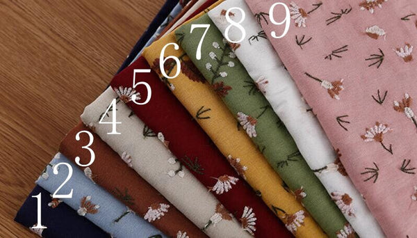 7 Color ramie fabric, embroidered fabric, cotton linen fabric, by the yard