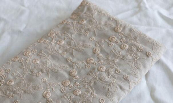 2 Color Ramin cotton fabric, embroidered cotton linen fabric, tablecloth fabric, wedding decor fabric, by the yard
