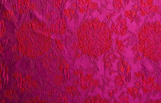 Rose red jacquard fabric, fashion jacquard fabric, by the yard