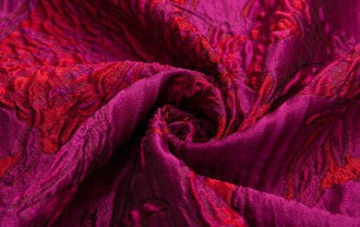 Autumn fabric, rose red jacquard fabric, fashion jacquard fabric, by the yard