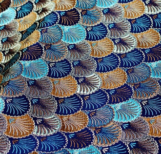 Wide brocade fabric, jacquard fabric, ocean shell style brocade fabric, by the yard-59inches wide