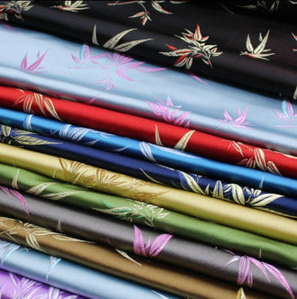 9 Color Brocade fabric, jacquard fabric, bamboo leaf brocade fabric, by the yard