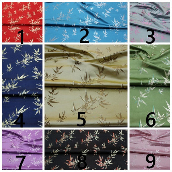 9 Color Brocade fabric, jacquard fabric, bamboo leaf brocade fabric, by the yard