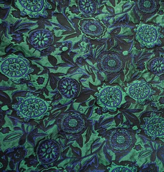 Dark green color jacquard fabric, green flower jacquard fabric, by the yard