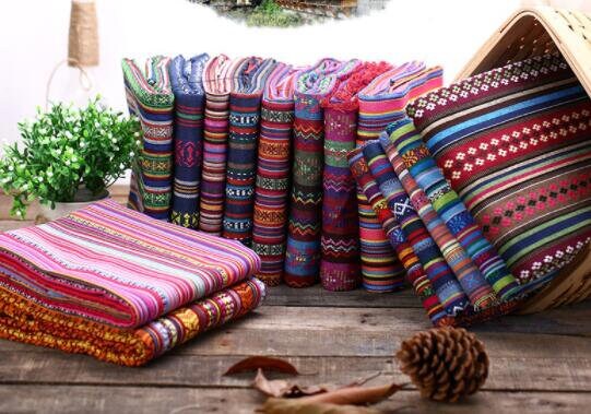 21 Color National style Retro style fabric, printed fabric, curtain tablecloth fabric, by the yard