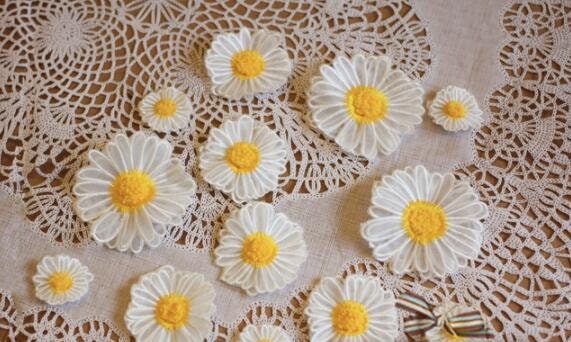 Freight cost-Daisy patch, applique, organza daisy patch,