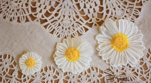 Freight cost-Daisy patch, applique, organza daisy patch,