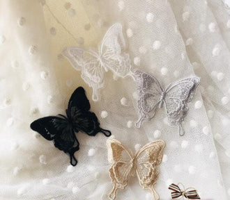 Butterfly patch, organza butterfly, applique, for 5 pcs