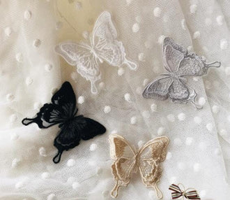 Butterfly patch, organza butterfly, applique, for 5 pcs