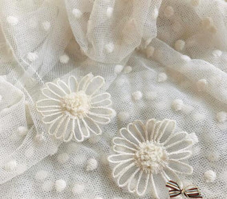 Cream white color daisy patch, applique,for 5 pcs