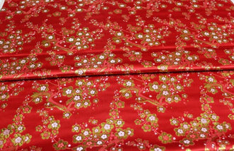6Color Red/off-white/pink/light blue/light yellow/rose red brocade fabric, plum blossom jacquard fabric, by the yard