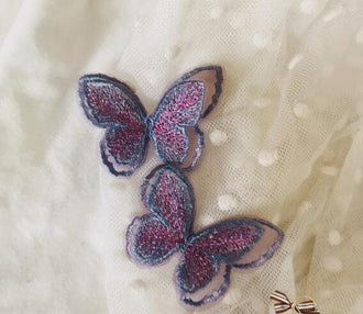 5 Color Butterfly style patch, butterfly applique, embroidered butterfly, decor patch, for 5 pcs