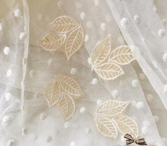 Apricot color leaf patch, applique, mesh leaf-for 5pcs