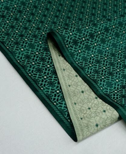Dark green color brocade fabric, jacquard brocade fabric, costume dress fabric, by the yard