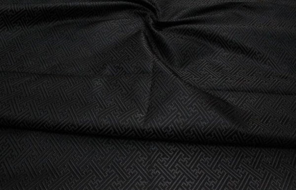 Black/dark green color brocade fabric, jacquard fabric, by the yard