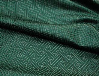 Black/dark green color brocade fabric, jacquard fabric, by the yard