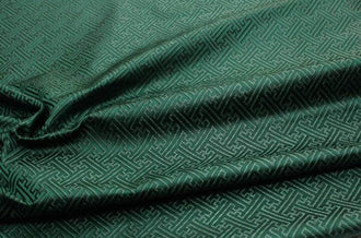 Black/dark green color brocade fabric, jacquard fabric, by the yard