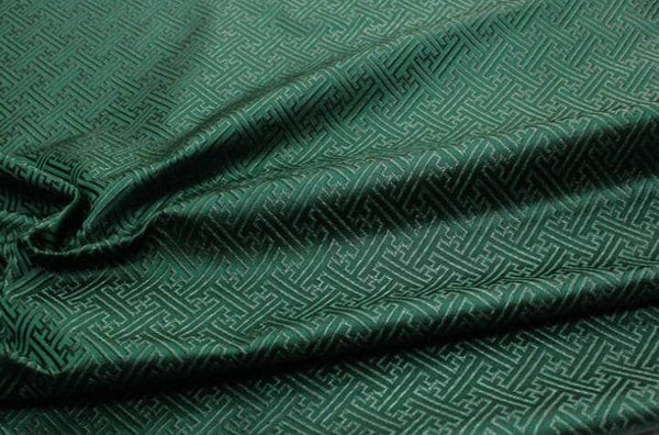 Black/dark green color brocade fabric, jacquard fabric, by the yard