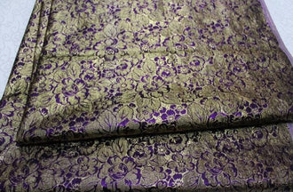Purple brocade fabric, jacquard fabric, flower style brocade fabric, cosplay dress fabric, by the yard