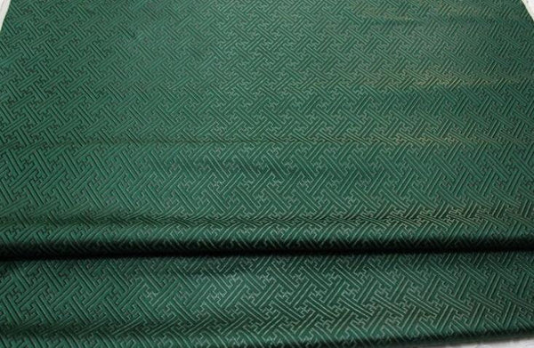 Black/dark green color brocade fabric, jacquard fabric, by the yard